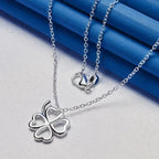 Four-Leaf Clover Necklace Pendant for Women Silver