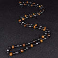 "Triple Protection" Necklace in Hematite Tiger's Eye and Obsidian Rosary