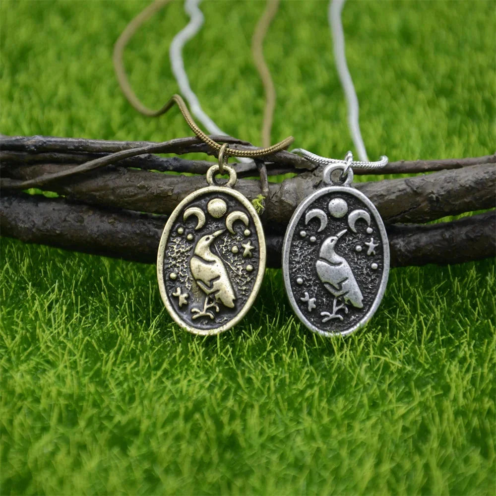 Viking Necklace with Odin's Raven Pendant type 2