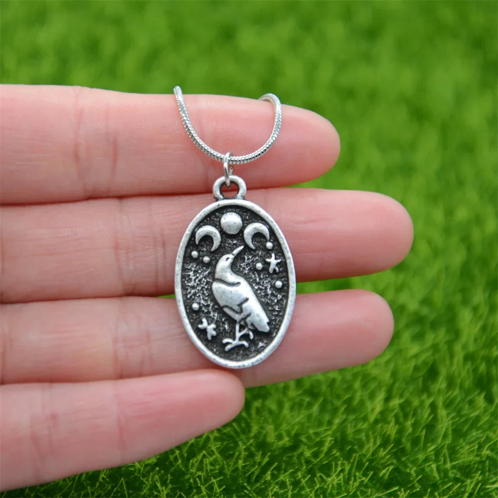 Viking Necklace with Odin's Raven Pendant type 2