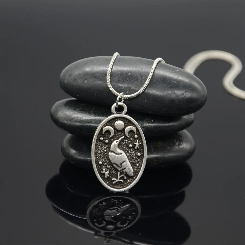 Viking Necklace with Odin's Raven Pendant type 2