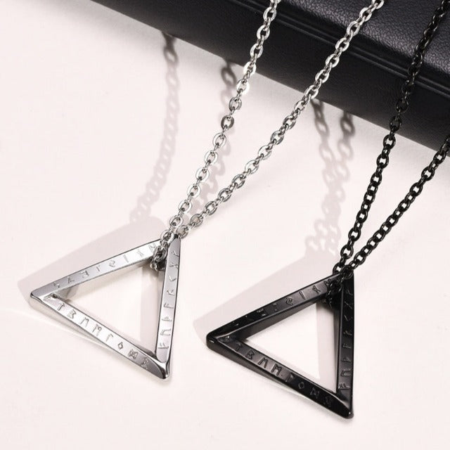 Viking Necklace Celtic Runic Pendant Men Women Nordic black