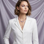 Purple double-swan heart-shaped necklace