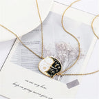 Cute Cat Pendant Couple Necklaces Gold

