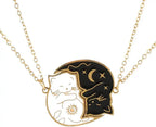 Cute Cat Pendant Couple Necklaces Gold