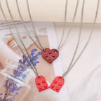 Friend Couple Necklaces Fashion Heart Pendant red