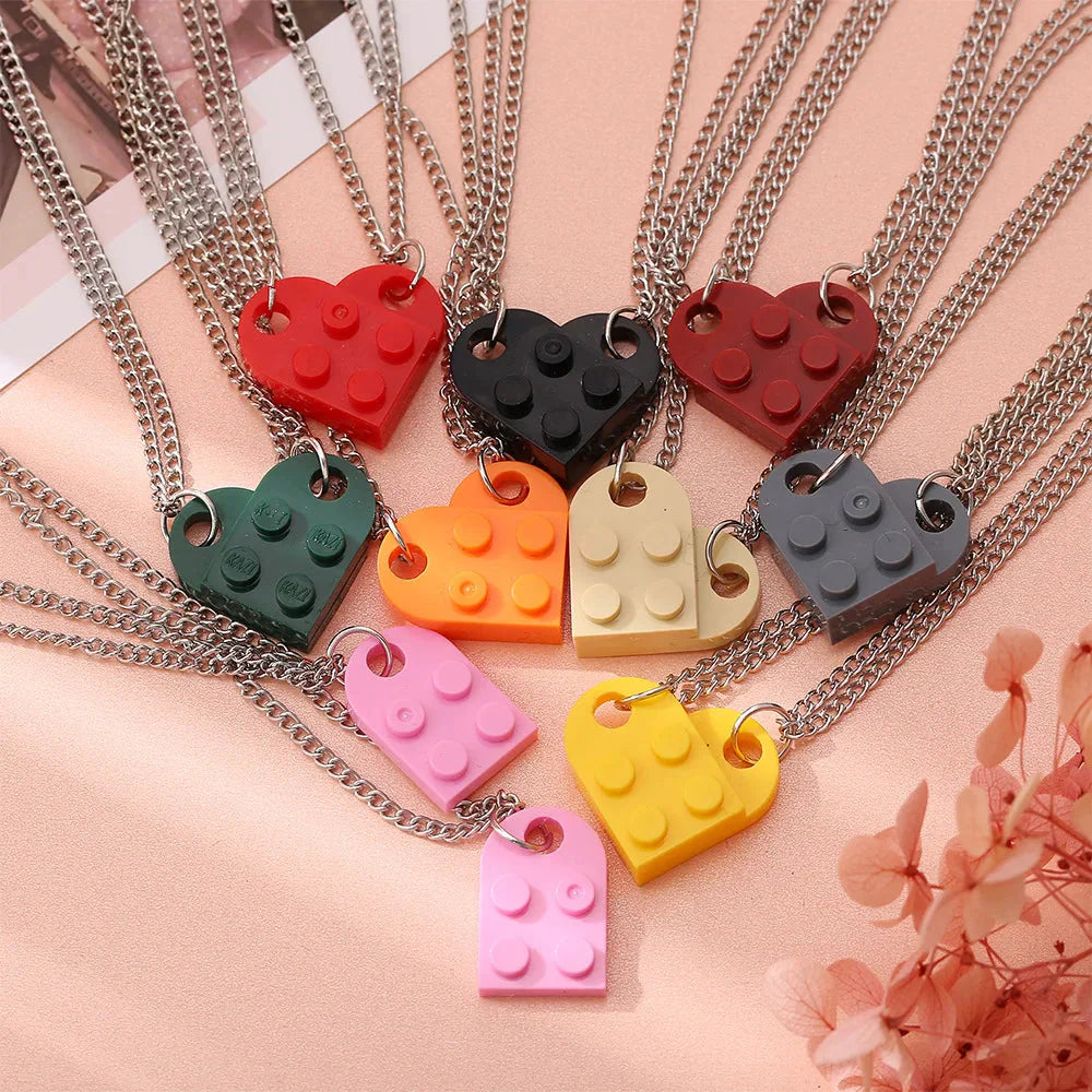 Friend Couple Necklaces Fashion Heart Pendant red