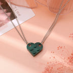 Friend Couple Necklaces Fashion Heart Pendant green