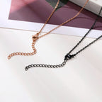 Couples Necklaces Black and Rose Gold Cross Pendant