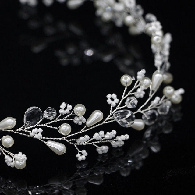 Diamond and Flower Wedding Tiara