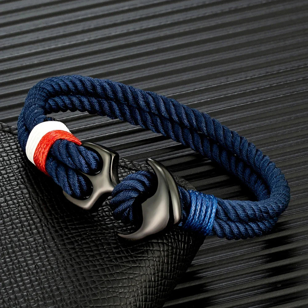 Double Anchor Bracelet Blue