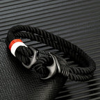 Double Anchor Bracelet Black