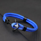 Double anchor bracelet black blue