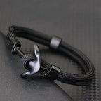 Double anchor bracelet black black