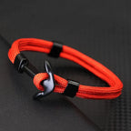 Double anchor bracelet black orange