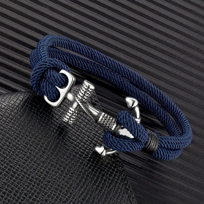 Men's double-anchor bracelet