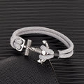Men's double-anchor bracelet gray