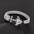 Men's double-anchor bracelet gray