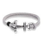 Men's double-anchor bracelet gray