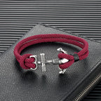 Men's double-anchor bracelet red
