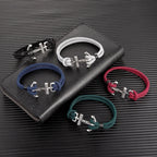 Men's double-anchor bracelet