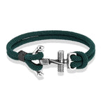 Men's double-anchor bracelet green