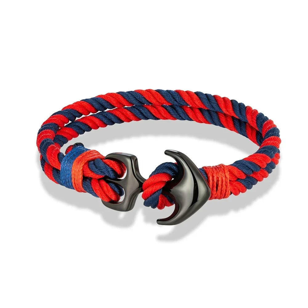 Double Anchor Bracelet Red