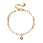 Double gold-tone bracelet with birthstone