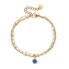 Double gold-tone bracelet with birthstone