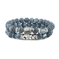 Buddhist Natural Stone ID Bracelet in Gray