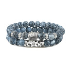 Buddhist Natural Stone ID Bracelet in Gray