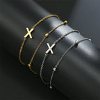 Double initial bracelet in gold and silver  x
