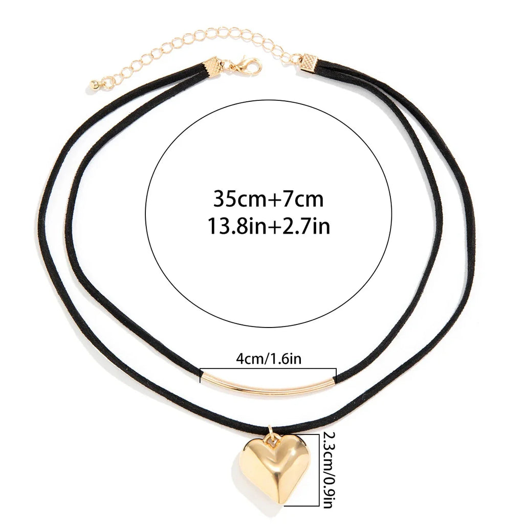 Double Heart Pendant Necklace