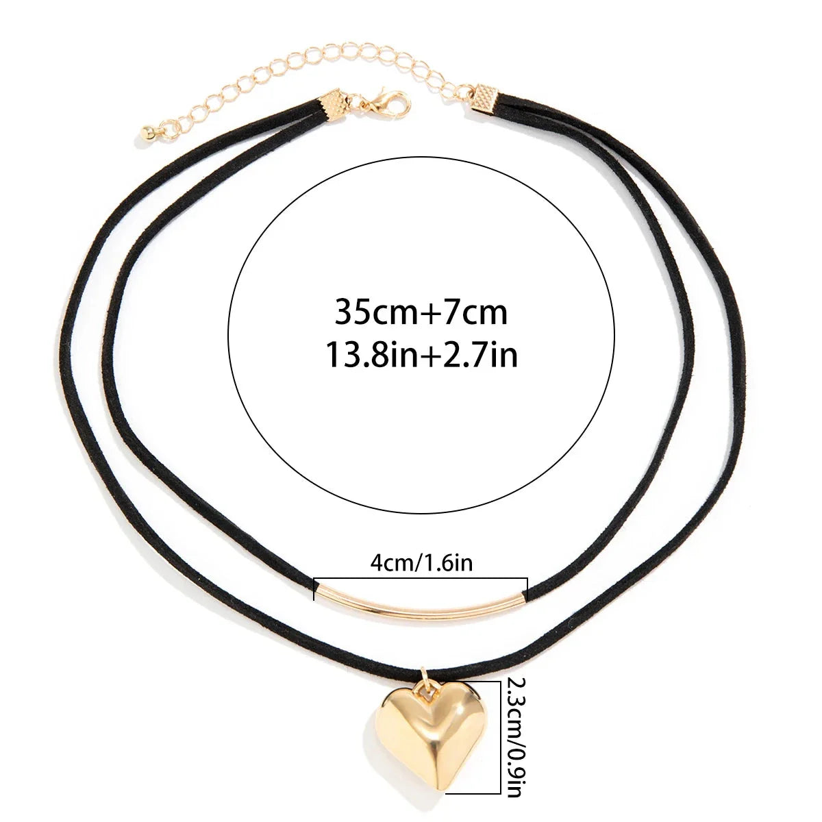 Double Heart Pendant Necklace