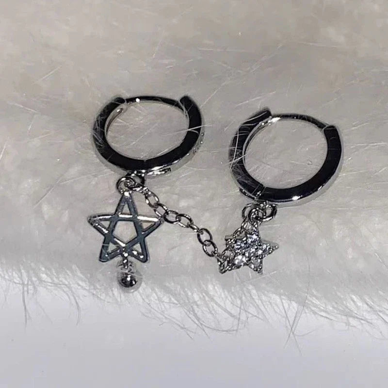 Double Star of David Hoop Earrings