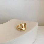Elegant Water Drop Ring Band gold