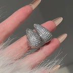 Elegant Silver Water Drop Stud Earrings