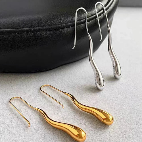 Elegant Fine Drop Water Dangling Earrings silver