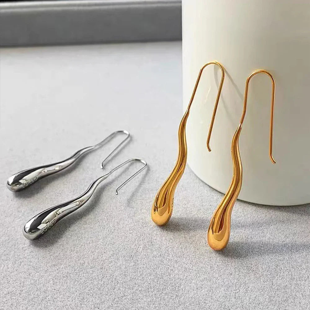 Elegant Fine Drop Water Dangling Earrings silver