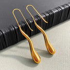 Elegant Fine Drop Water Dangling Earrings gold