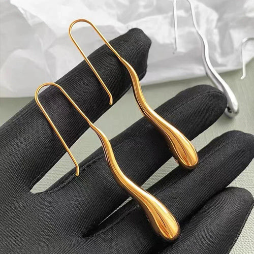 Elegant Fine Drop Water Dangling Earrings gold