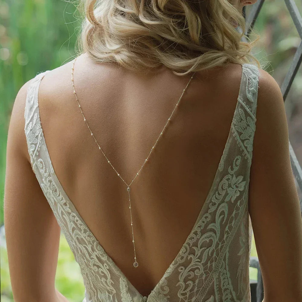 Back Chain Set Necklace Ornamental Dorsal Woman silver