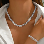 Crystal fishtail set - necklace and bracelet