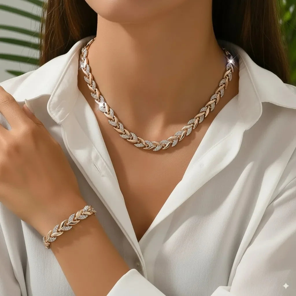 Crystal fishtail set - necklace and bracelet