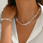 Crystal fishtail set - necklace and bracelet