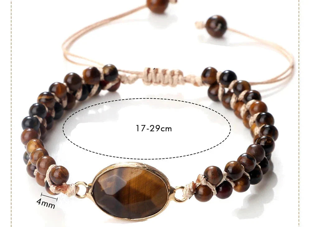 Tiger Eye Gourmet Bracelet for Women Leather Bracelet