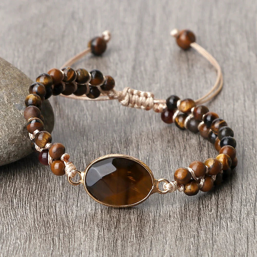 Tiger Eye Gourmet Bracelet for Women Leather Bracelet style 1