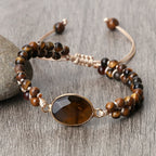 Tiger Eye Gourmet Bracelet for Women Leather Bracelet style 1