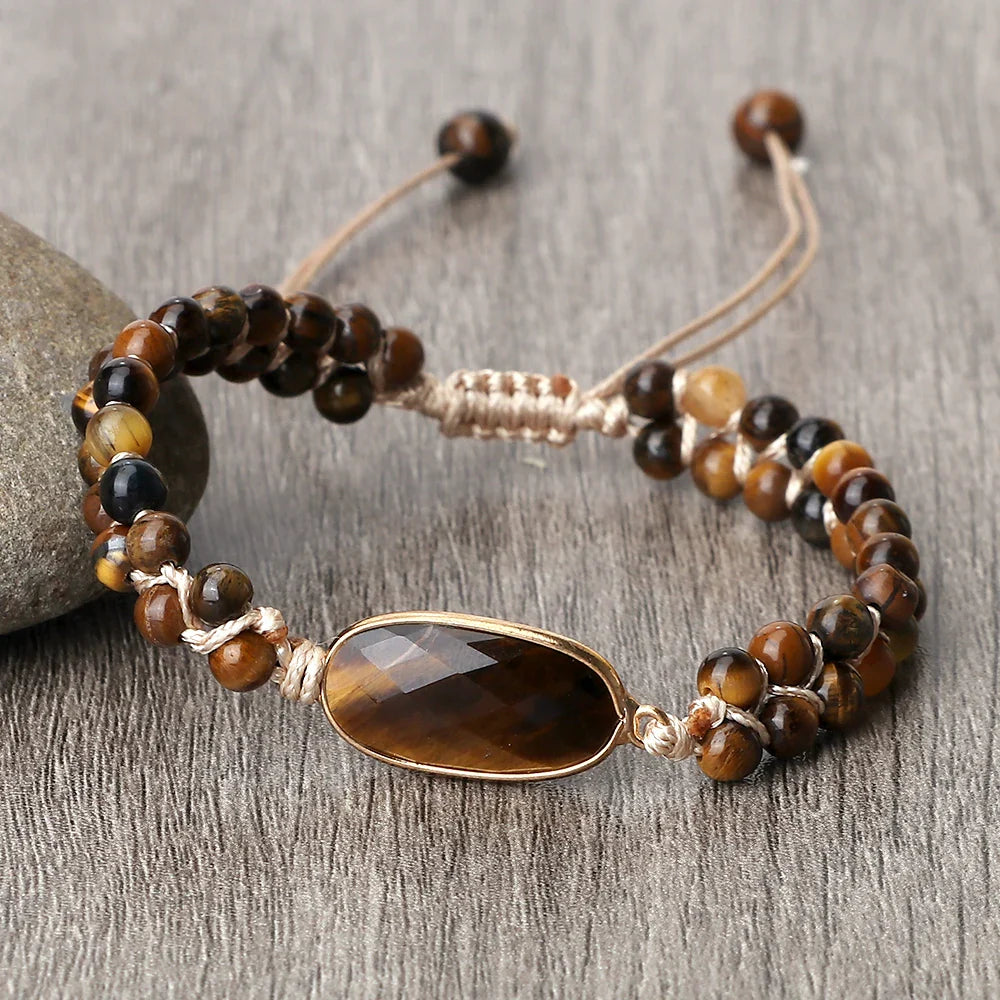Tiger Eye Gourmet Bracelet for Women Leather Bracelet style 3