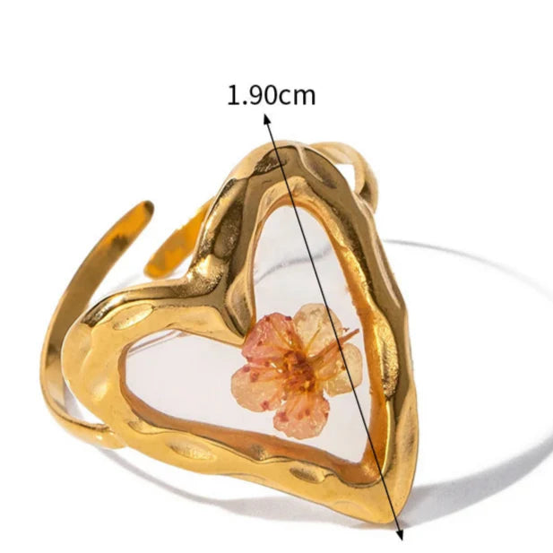 Large Ring Flower in Transparent Frame